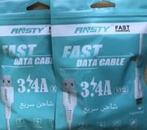 ANSTY FAST DATA & CHARGING 3.4A CABLE LIGHTNING TYPE